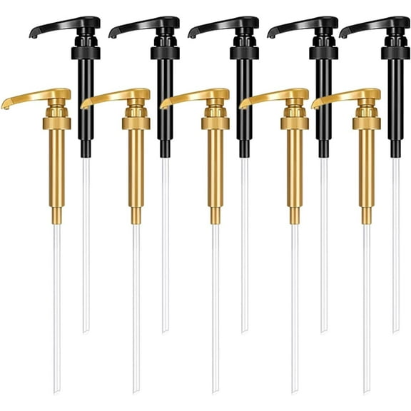 Coffee Syrup Pumps, 10Pcs Coffee Syrup Pump Dispenser for Coffee Syrup Bottle (25.4 oz-750ml),Compatible With Torani, Skinny, Gallon Black Cherry Juice Bottle Pumps Soda Can Pump