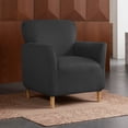 thumbnail image 2 of Stretch Armchair Slipcover Anti-Slip Furniture Protector Velvet 1-Piece Banquet Armchair Slipcover for Living Room, Friendly for Pets, Mid Century Modern Style (Black), 2 of 7