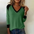thumbnail image 2 of fheaev Long Sleeve Shirts for Women Casual V Neck Business Tops Comfortable Shirt Soft Basic Tees Fall Fashion Clothes Workout Loose Fit Blouses Winter Outfits, 2 of 6