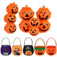 thumbnail image 2 of Cubo de dulces de calabaza para fiesta de Halloween, olla de azúcar con asa, accesorios de decoración de plástico portátiles, regalo para niños, decoración del hogar, 2 of 4