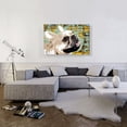 thumbnail image 2 of ARTCANVAS Bulldog Dog Breed Teal Yellow Canvas Art Print - Size: 40" x 26" (1.50" Deep), 2 of 9