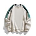 thumbnail image 4 of Zysthvn Long Sleeve Sweatshirts for Men Big and Tall Cotton Winter Casual Pullover Mens Sweatshirts Color Block Crewneck Loose Lightweight Mens Tops, 4 of 9