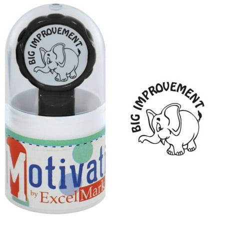 - Motivations Pre-inked Teacher Stamp - Big improvement (Elephant) - Black Ink