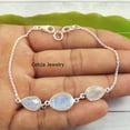 thumbnail image 2 of 925 Sterling Silver Bracelet For Men, Women, Unisex, Moonstone Bracelet Gemstone Unique Handcrafted Bracelet For Her or Him, 2 of 5