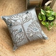 thumbnail image 3 of The HomeCentric Pillow Covers, Grey Designer Toss Pillow Covers Pack of 2, 16x16 inch (40x40 cm) Silk Pillow Covers, Birds, Pigeon, Sequins Embellished, Pillows Cover&nbsp; - Silver Pigeons, 3 of 12
