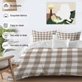 thumbnail image 5 of Pastoral Style Duvet Cover Set California King Size Light Brown Lattice Soft Lightweight Comforter Covers 4 Piece Bedding Set with 1 Duvet Cover 1 Bed Sheet & 2 Pillow Shams, 5 of 8