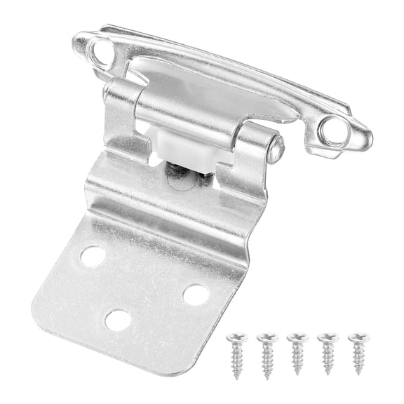 Uxcell 3/8" Inset Cabinet Door Hinges, 20 Pcs Self Closing Kitchen Cabinet Hardware Hinge with Door Bumper, Silver