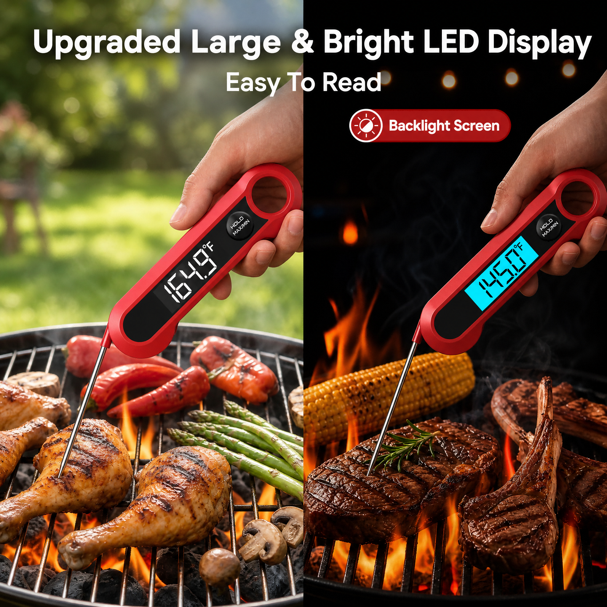 Amumu Instant Read Digital Meat Thermometer with Foldable Probe photo 2