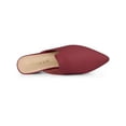 thumbnail image 4 of BLISSFUL STEP Women's Slide Mules Pointed Toe Chunky Heel Burgundy 9, 4 of 8