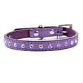thumbnail image 1 of Cute, dazzling, shiny, elegant fancy suede with 1 row of shiny rhinestone crystals, 1 of 5