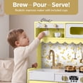 thumbnail image 6 of Best Choice Products Wooden Cottage Kids Pretend Play Kitchen with 11 Accessories, Espresso Machine - Butter, 6 of 10