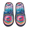 thumbnail image 1 of Balery Colorful Donut Pantuflas de Casa de Felpa Silenciosas con Diseño Estampado, Zapatillas Cómodas Antideslizantes de Algodón para Interior-Medium, 1 of 8