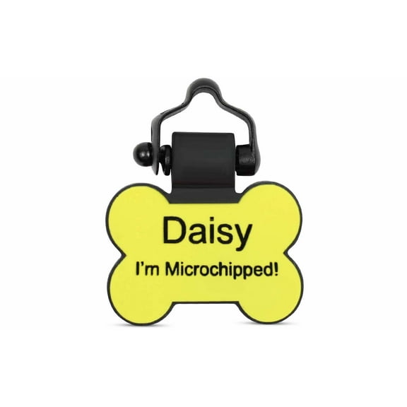 SiliDog 100% Silicone Pet Tags Yellow Bone