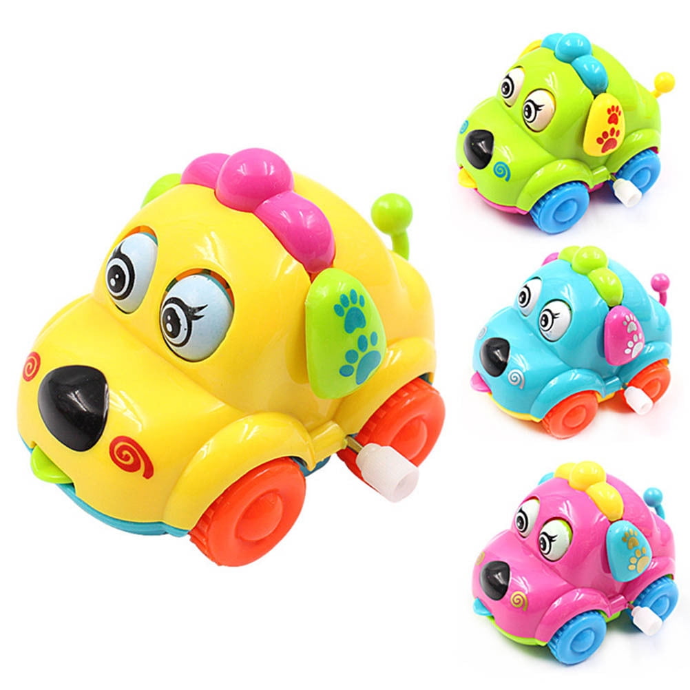 Educational Toys Cartoon Clockwork Puppy Car with Flexible Ears Baby Toy Gift 