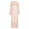 thumbnail image 4 of XIAONU Women's Sequin Long Sleeve Open Cardigan Full Length Slim Fit Evening Party Coat, 4 of 6