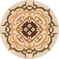 thumbnail image 1 of Ahgly Tapis Rond Lavable en Machine Intérieur Transitionnel Blond Doré Or, 7 Pieds Rond, 1 of 7