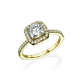 thumbnail image 2 of D-F VS 6.00MM Moissanite Engagement Ring With Diamonds (0.96 ct Moissanite Weight, 1.43 ctw dew) Cushion Cut 14K Gold, 2 of 2