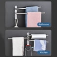 thumbnail image 2 of Mistaha Swivel Out Towel Racks with Hooks 4-Bars Foldable Arms Bath Towel Hanger Wall Mount Towel Bar Stainless Steel Towel Holder Organizer for Bathroom Kitchen, 2 of 8