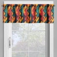 thumbnail image 4 of Ambesonne Ethnic Valance & Curtain, Geometric Modern Design, 55"x30", Teal Orange Marigold, 4 of 6