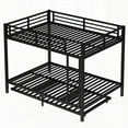 thumbnail image 5 of Full over Full Metal Bunk Bed in Black with Twin Size Trundle, Sturdy Metal Construction, 5 of 18