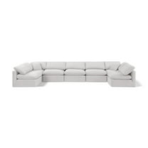 Meridian Furniture Indulge 234" Velvet U-Shaped Modular Sectional in Cream