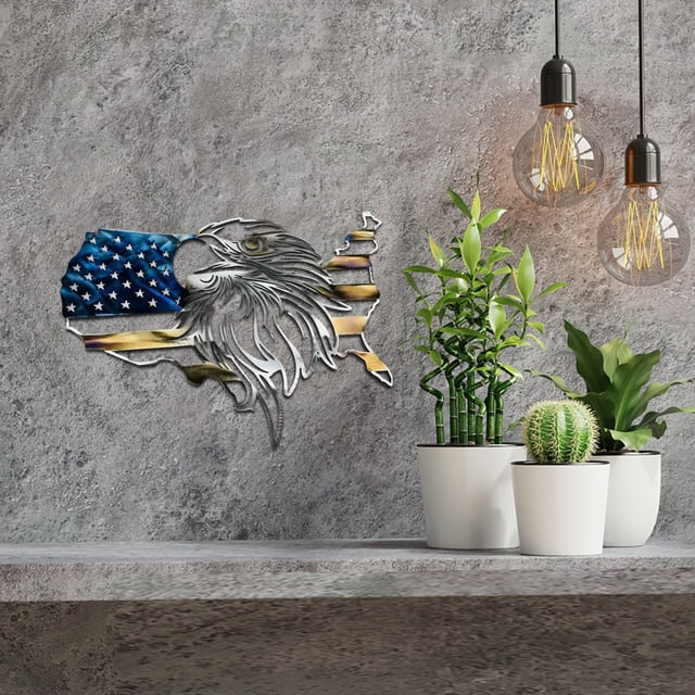 2023 New Independence Day Metal Flag Decoration Americas Decoration