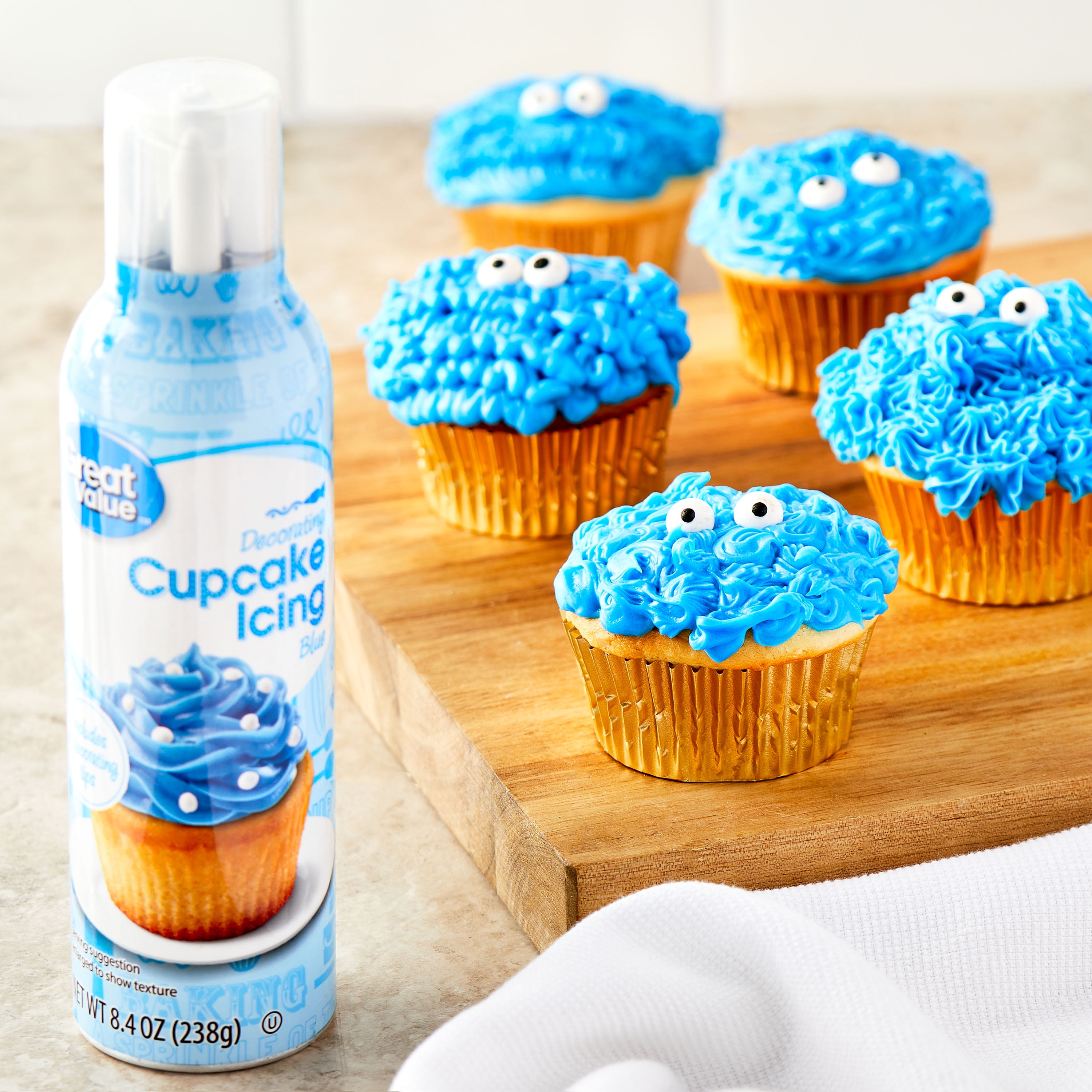 (3 pack) Great Value Blue Decorating Cupcake Icing, 8.4 oz