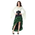 thumbnail image 2 of Robe pour Femmes Blouses pour Femmes Col Rond Manches Longues Blouse Corset Jupe à Volants Ensemble de Cosplay, 2 of 6