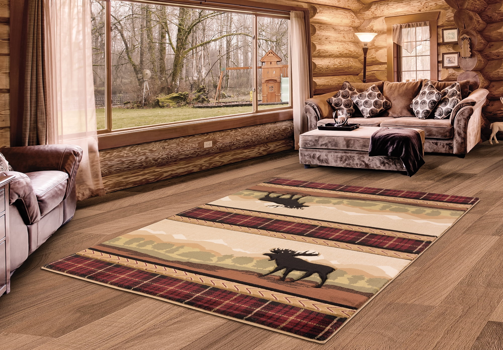 United Weavers of America Lodge Plaid Loomed Area Rug, 5.25' x 7.5'