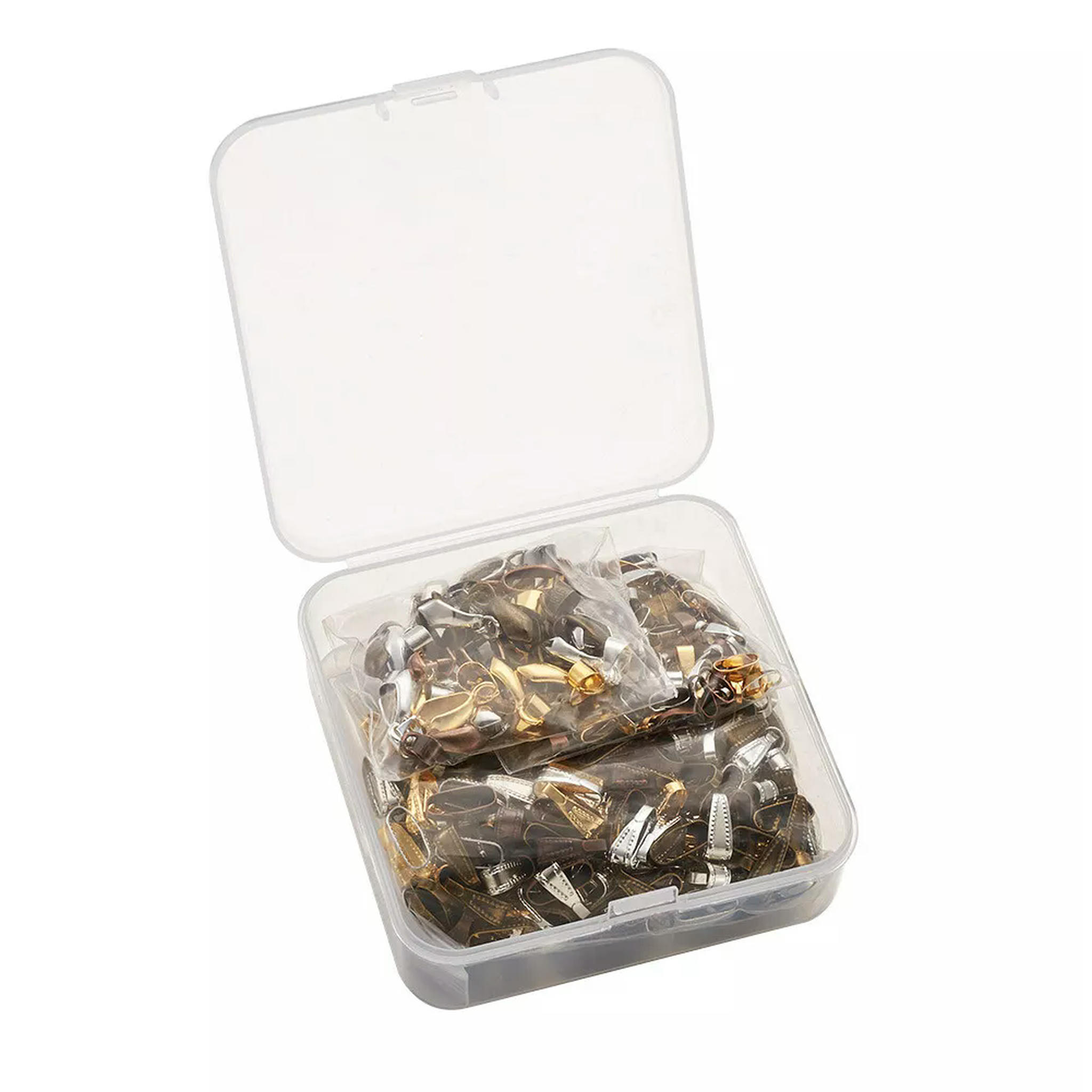 U8MO 480pcs Mixed Brass Snap on Bails Ice Pick Pinch Bails Pendant Connector Holder