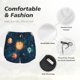 thumbnail image 4 of Balery Solar System And Planets Pantalones cortos deportivos para mujer con forro y dos bolsillos, elásticos, para entrenamiento, gimnasio, yoga-Small, 4 of 7