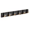 thumbnail image 3 of Colgador de puerta plegable con 6 ganchos, gancho de almacenamiento reutilizable sin perforaciones, soporte para albornoz de toalla de baño para Almacenamiento y organización del hogar Oro negro Billuyoard HA063591-02B, 3 of 6