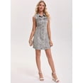 thumbnail image 3 of DARING DIVA Women's Sleeveless Collared Button Down Short Jean Dress M Gray, 3 of 7