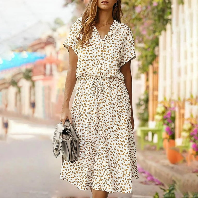 SELONE Hawaiian Dresses for Women Plus Size Summer Casual Short