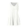 thumbnail image 6 of Atogsazn Women Summer Sleeveless T-Shirt Dress with Pocket Comfort Fashion V-Neck Beach Dress Casual Dresses for Women White S, 6 of 7