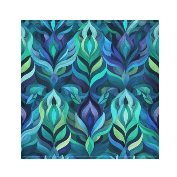 1 Pack 20'' x20" Satin Table Napkins Dinner Napkins for wedding Party Decoration events Elegant Blue Abstract Shapes