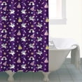thumbnail image 4 of Purple Cartoon Unicorn Dress Rainbow Crown Pattern Shower Curtain 72"x72" ,Bathroom Decorative Shower Curtains Set with 12 Hooks,Modern Waterproof Washable Shower Curtain, 4 of 6