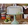 thumbnail image 2 of Pioneer Woman Pedestal Cake Plate & Glass Lid Jadeite Color 10 Inch, 2 of 4