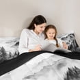 thumbnail image 5 of Manfei Farmhouse Nature Scenery Full Size Comforter Sets, Grey Rustic Watercolor Bedding Comforter Set, Teen Kid Adult Reversible Bedding Sets, Ultra Soft Home Decor, 3 Pieces, 5 of 8