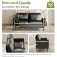 thumbnail image 6 of LAZZO 56" Faxu Leather Loveseat, 2-Seater Sofa with USB Charging Ports and Side Pockets for Living Room, Bedroom and Office, Black, 6 of 7