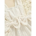 thumbnail image 5 of Mevireiy Baby Girl Lace Romper Sleeveless Ruffle Bow Decorated Romper Jumpsuit Bodysuit, 5 of 7