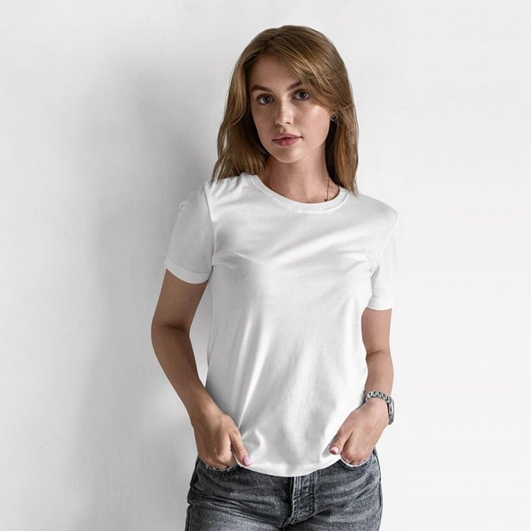 Hanes Women Bulk T-Shirt, Short Sleeve Tee Crew Neck, Classic