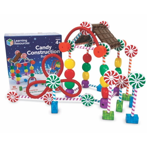 Learning Resources Candy Construction Set, Building Toys, Fine Motor Building Toy, 92 Pieces, Ages 4 