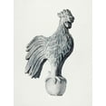 thumbnail image 2 of Merchant, Flora 15x18 Black Ornate Wood Framed with Double Matting Museum Art Print Titled - Cock Weather Vane Illustration, 2 of 4