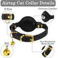 thumbnail image 3 of OOPSDOGGY Leather AirTag Cat Collar – Non-Breakaway Kitten Collar for Cats & Small Dogs with AirTag Holder, Safety Bell - Lightweight GPS Pet Collars, Black, 3 of 6