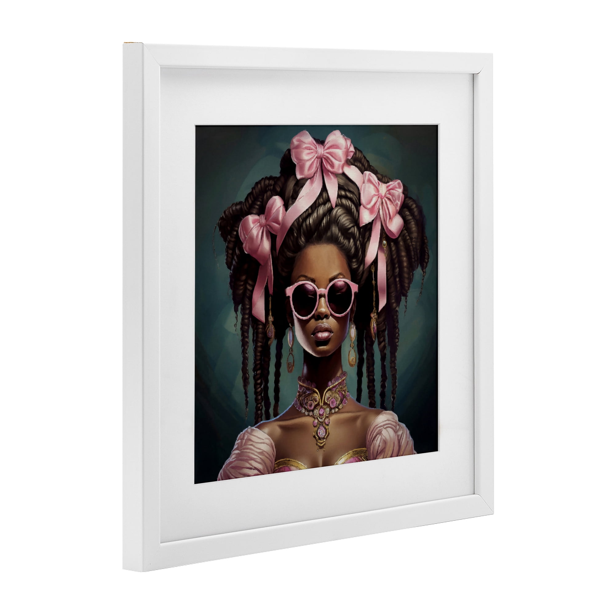 Stupell Industries Rococo Woman With Bows White Framed Print Under Glass, design by Grotto Studios