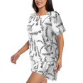 thumbnail image 2 of Naloa Lavender Flowers Women's Short-Sleeved Pajama Set, Loungewear, Summer pajamas, Breathable Cozy - XX-Large, 2 of 9