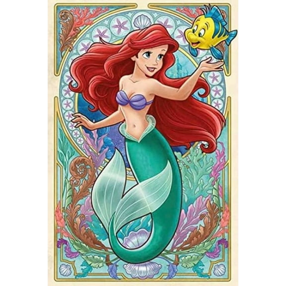 Diamond Painting Kits- Full Drill Scenery Diamond Painting,Mermaid Princess 5d Diamond Art,Gem Art for Adults Wall Home Decor 12x16inch