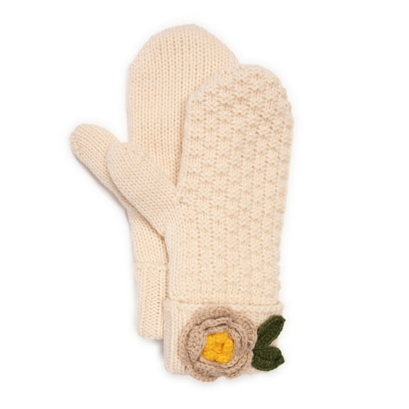 MUK LUKS Women's Mitten w/ Crochet Flower