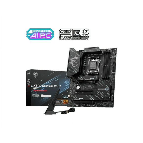 MSI X870 GAMING PLUS WIFI Motherboard, AMD Ryzen™ 9000 / 8000 / 7000 Series Desktop Processors, 4 Dimm DDR5, PCIE 5.0, M.2 x 3, USB4 Type-C, WIFI 7